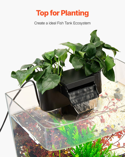 Fish Tank Aquarium, 3.5 Gallon Arch Ultra-Clear GPPS Starter Smart Tank Adjustable 3 Color Lighting, Self Cleaning System Fishbowl for Freshwater & Saltwater Fish Home, Office, or Pet Use