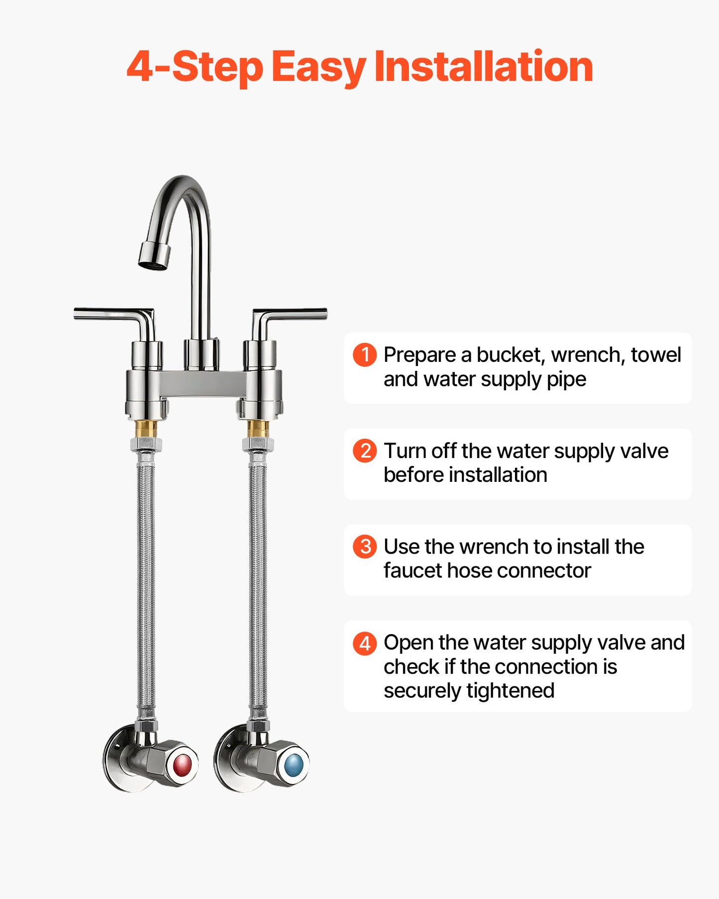 Faucet Hose Connector, 16-Inch Length, 3/8 Inch Comp x 1/2 Inch FIP 10-Pack Braided Stainless Steel Faucet Supply Line, Faucet Hose Connects Kitchen Bathroom Sink to Water Supply, Certified Safe