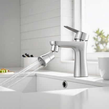 Faucet Aerator, 360° Swivel Kitchen Sink Aerator, 5-Function 5-Flow Sink Sprayer Attachment, Bathroom Faucet Extender Head Replacement for 15/16 inch Female Thread with Adapter & 55/64 inch Male