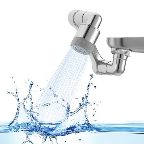 1080° Swivel Faucet Extender, 2 Sprayer Modes Sink Water Faucet Aerator Extension, Kitchen Bathroom Rotatable Spray Attachment with Brass Robotic Arm, Rotating Splash Filter Wash Hand/Hair/Face