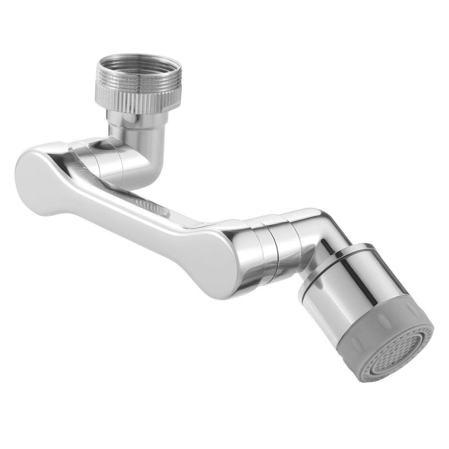 1080° Swivel Faucet Extender, 2 Sprayer Modes Sink Water Faucet Aerator Extension, Kitchen Bathroom Rotatable Spray Attachment with Brass Robotic Arm, Rotating Splash Filter Wash Hand/Hair/Face