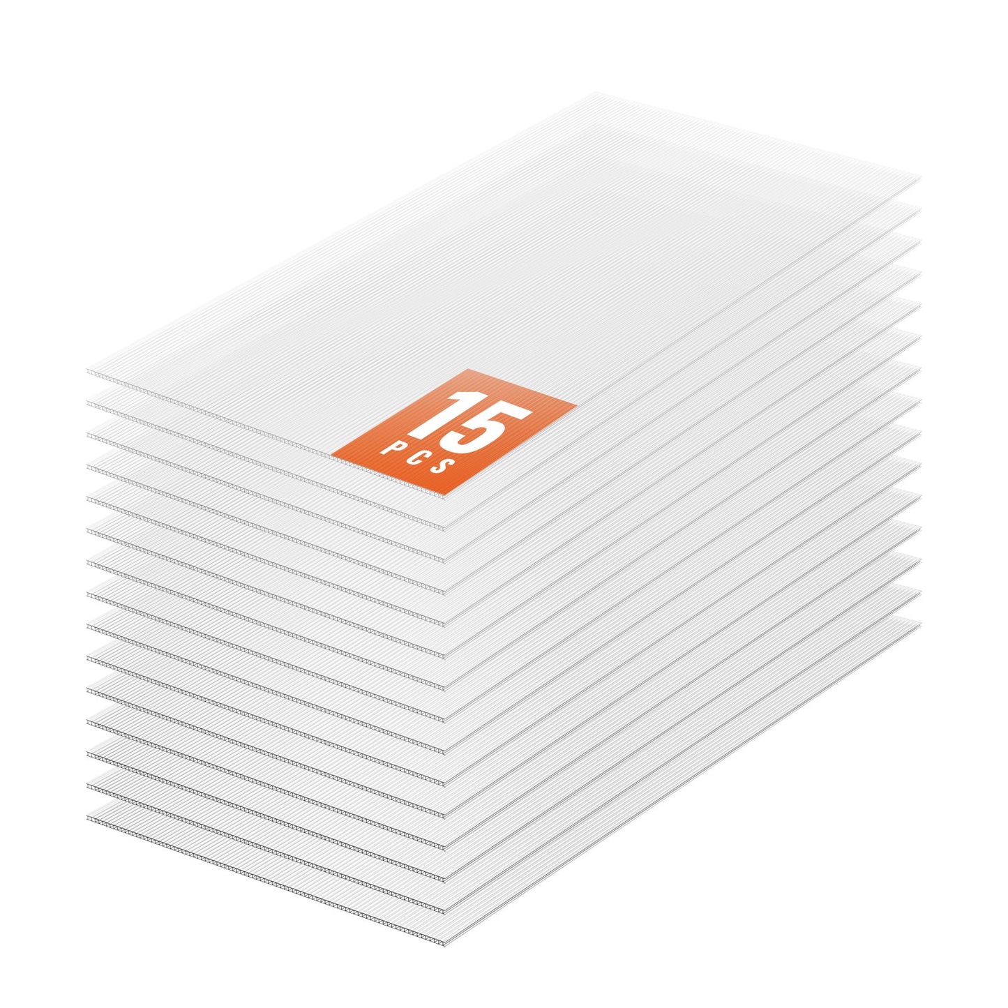 15er-Packung Polycarbonat-Gewächshausplatten 2' X 4' X 0,24'' Dachblech