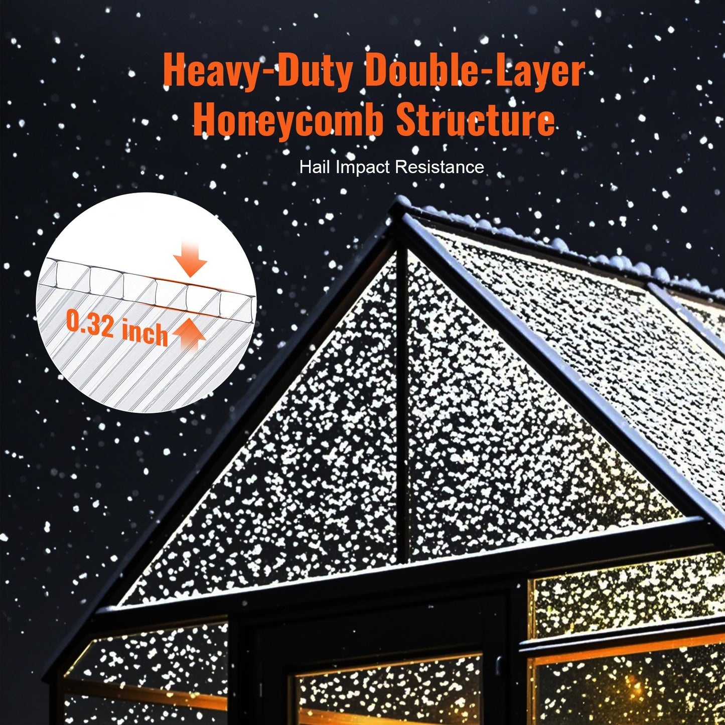 5 Pack Polycarbonate Greenhouse Panels, 2' X 4' X 0.32'' Roof Panels Sheets, Waterproof UV Protected Corrugated Plastic Roofing, Impact Resistance Clear Roofing Sheets for Greenhouse/Garden