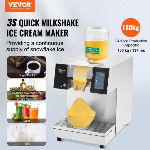 kommerzielle Schneeflocken-Eismaschine 397LBS/24H Edelstahl für Eiscreme | EU