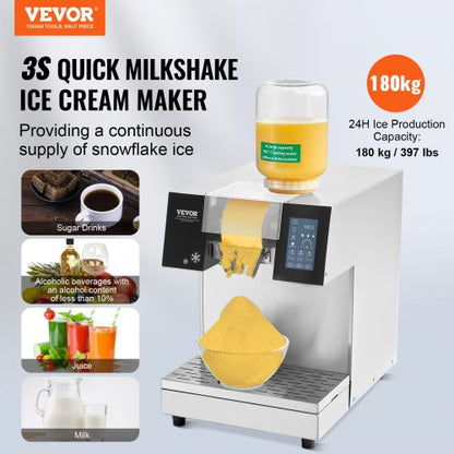 kommerzielle Schneeflocken-Eismaschine 397LBS/24H Edelstahl für Eiscreme | EU