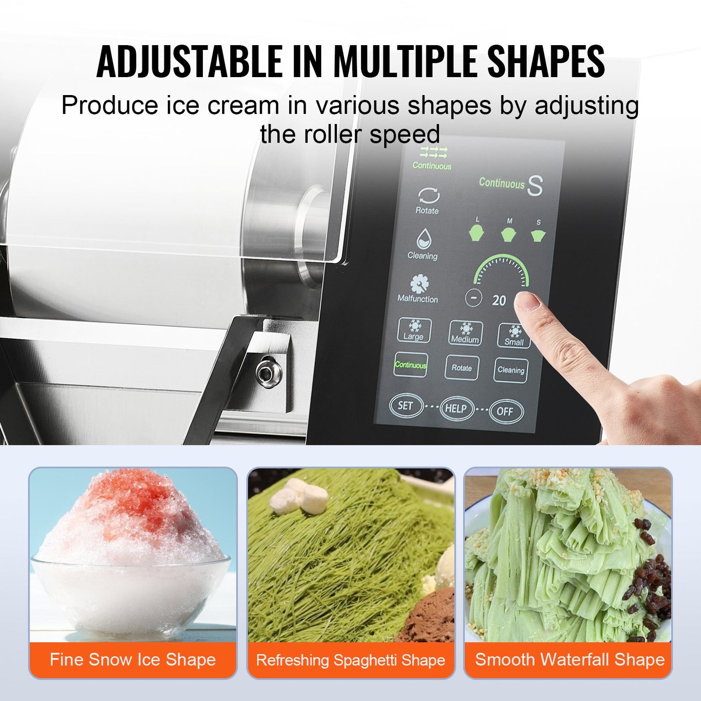 Kommersiell snöflingaismaskin 529LBS/24H rostfritt stål för glass