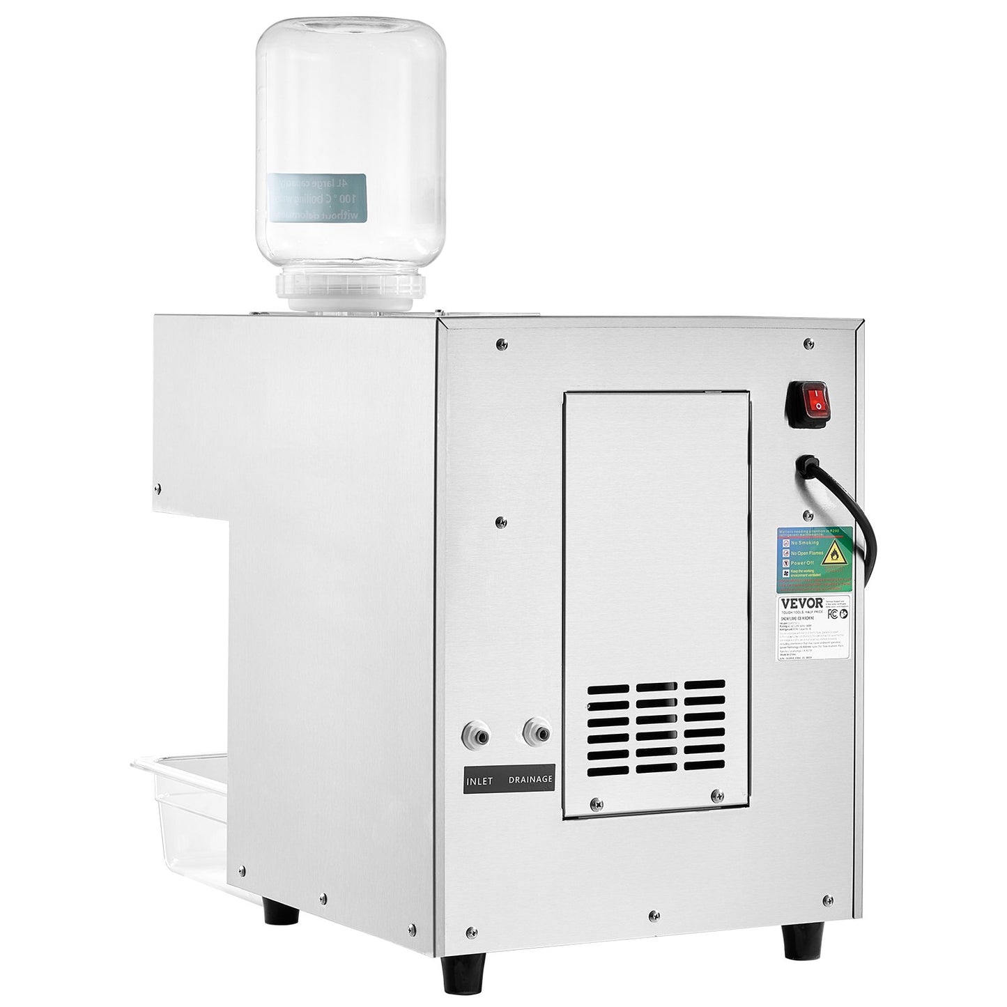 Kommersiell snöflingaismaskin 385LBS/24H rostfritt stål för glass