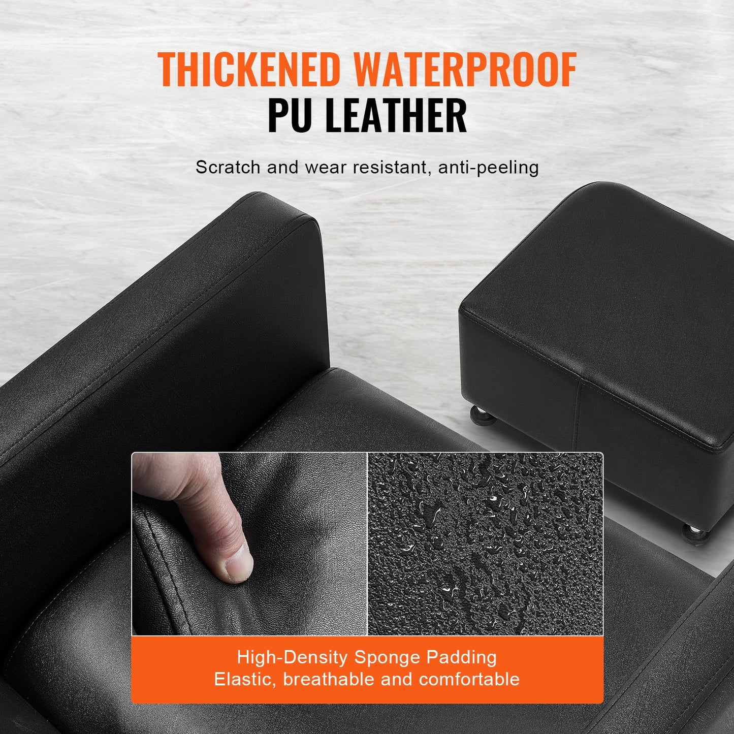 Shampoo Backwash Chair Salon & Spa Hårtvättstation med brett fotstöd