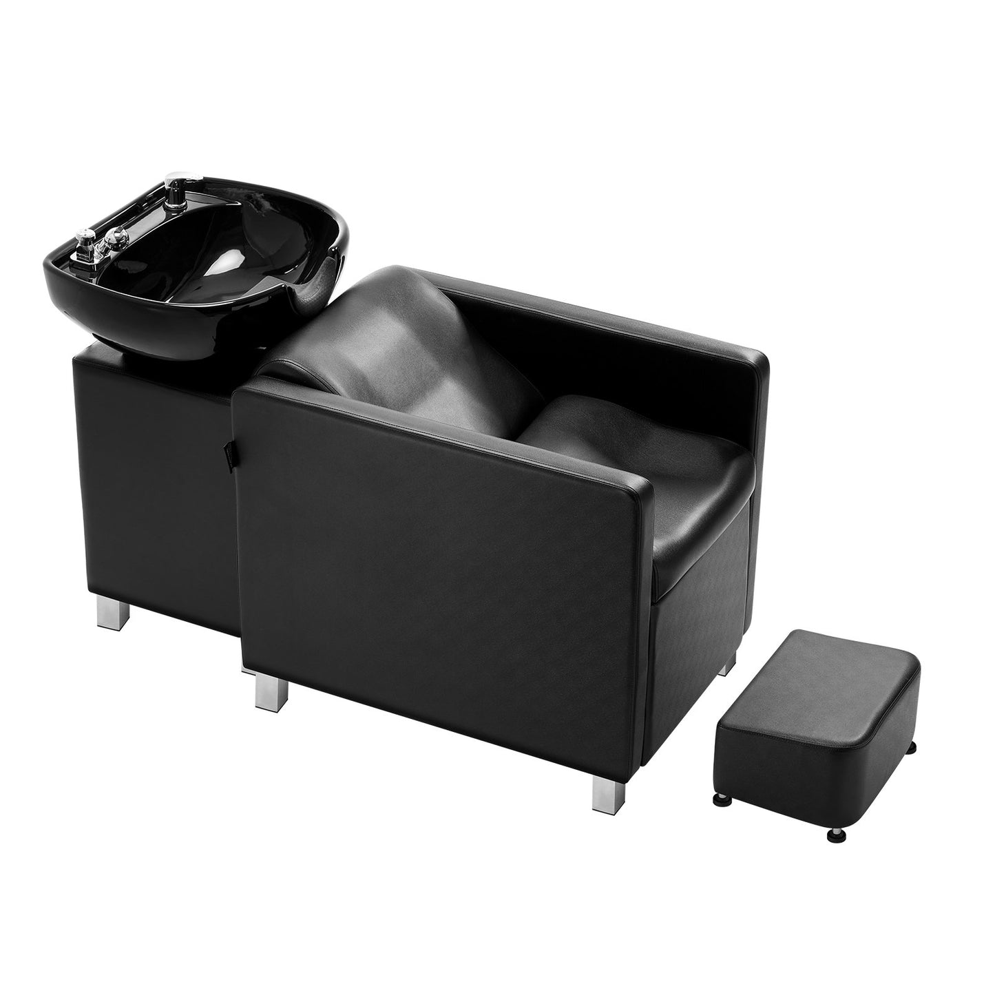 Shampoo Backwash Chair Salon & Spa Hårtvättstation med brett fotstöd