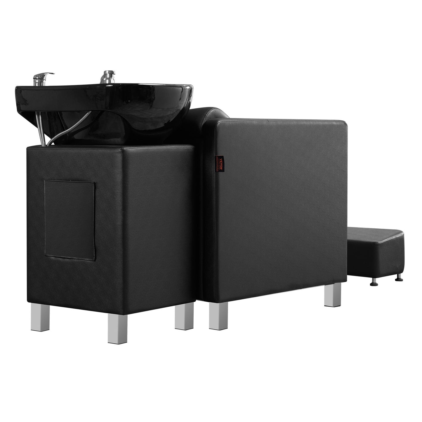 Shampoo Backwash Chair Salon & Spa Hårtvättstation med brett fotstöd