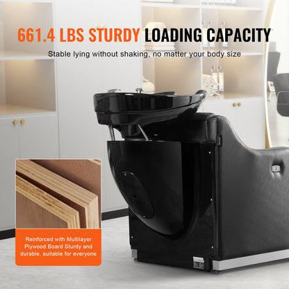 Shampoo Backwash Stol Barbershop Hårtvättstation & Elektriskt fotstöd