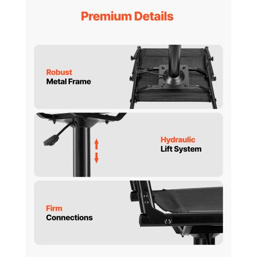 Jagdstuhl 360° drehbar Leiser Jalousiestuhl Armlehne Höhenverstellbar | EU