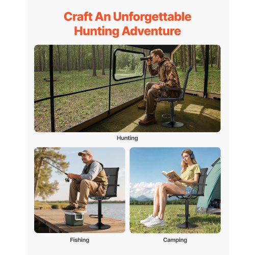 Jagdstuhl 360° drehbar Leiser Jalousiestuhl Armlehne Höhenverstellbar | EU