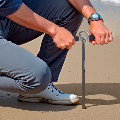 Sand Anchor, 18 in Stainless Steel Beach Anchor, Screw in Sand Boat Anchors with Spiral Blade, Shallow Water Boat Auger Anchors, for Securing Jet Ski PWC Pontoon Kayak on Beaches and Sandbars