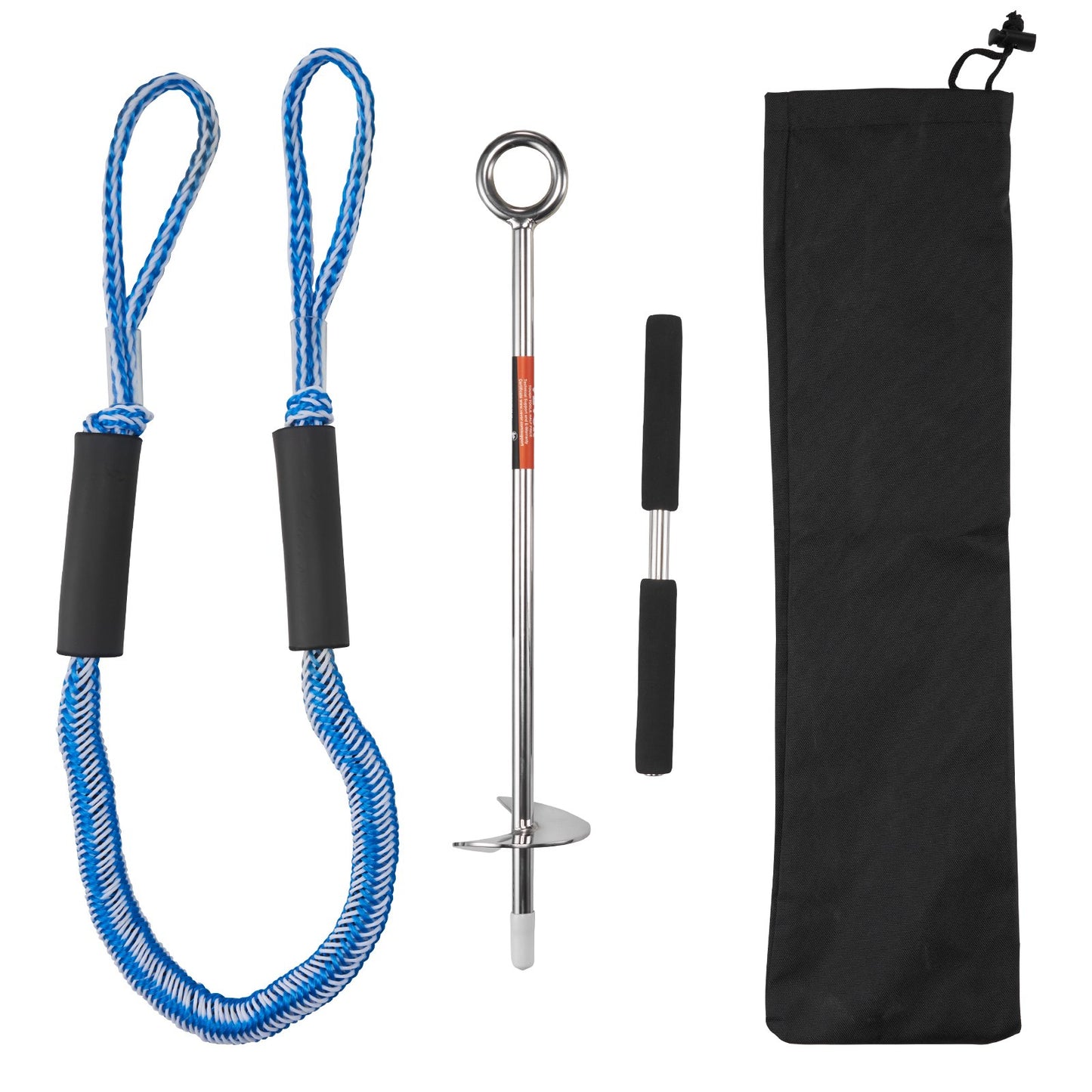 Sand Anchor, 18 in Stainless Steel Beach Anchor, Screw in Sand Boat Anchors with Spiral Blade, Shallow Water Boat Auger Anchors, for Securing Jet Ski PWC Pontoon Kayak on Beaches and Sandbars