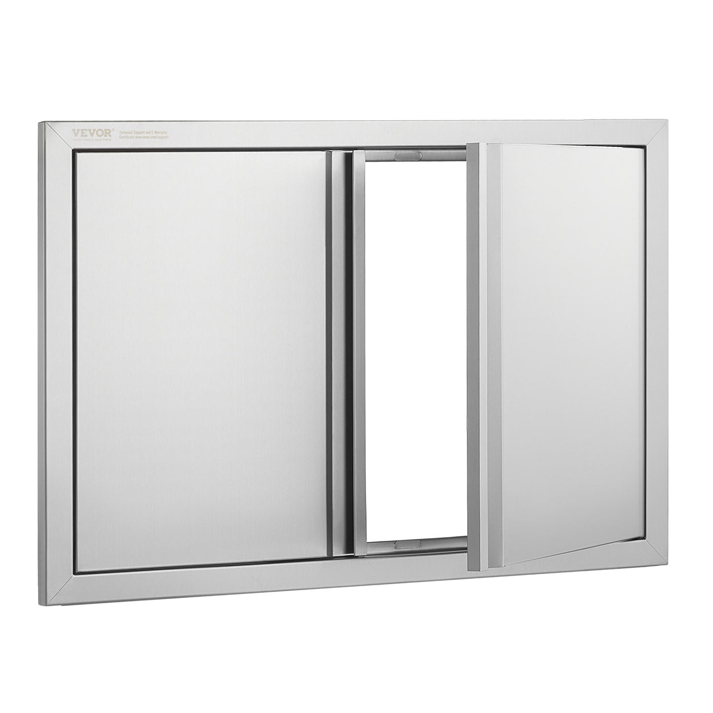 BBQ access door, 710x482 mm double outdoor kitchen door, stainless steel recessed door, vertical wall door with recessed handles, for BBQ Island, grill station, outdoor cabinet