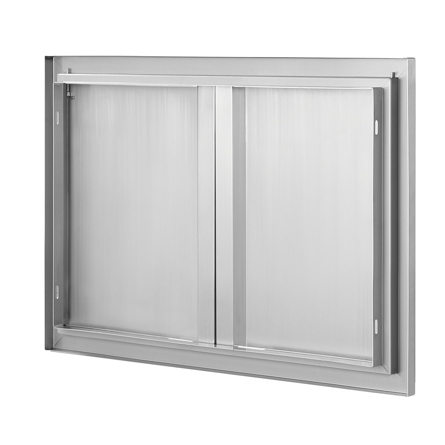 BBQ-Zugangstür, 774x532 mm Doppelte Außenküchentür, Edelstahl-Einbautür, Vertikale Wandtür mit eingelassenen Griffen, für BBQ-Insel, Grillstation, Außenschrank