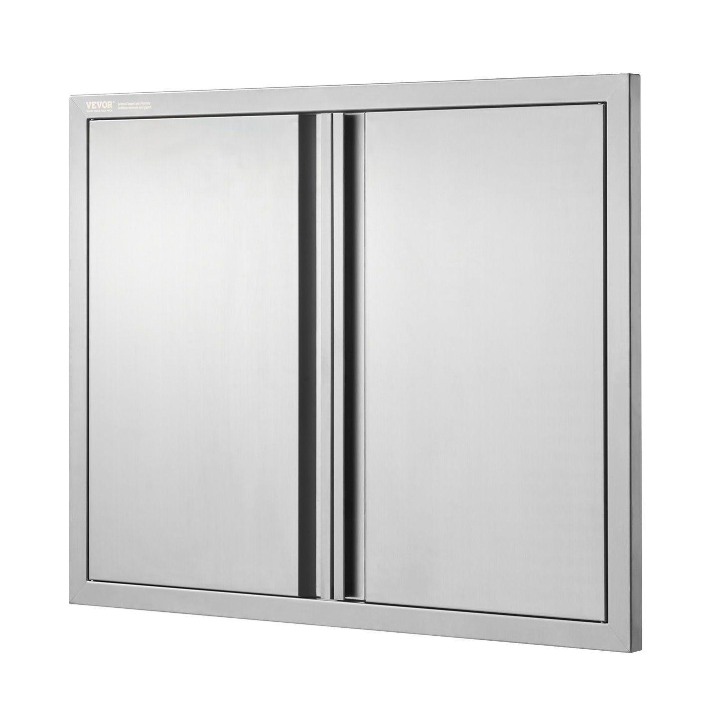 Grillzugangstür, 787 x 609 mm, doppelte Außenküchentür, versenkte Edelstahltür, vertikale Wandtür mit versenkten Griffen, für Grillinsel, Grillstation, Außenschrank