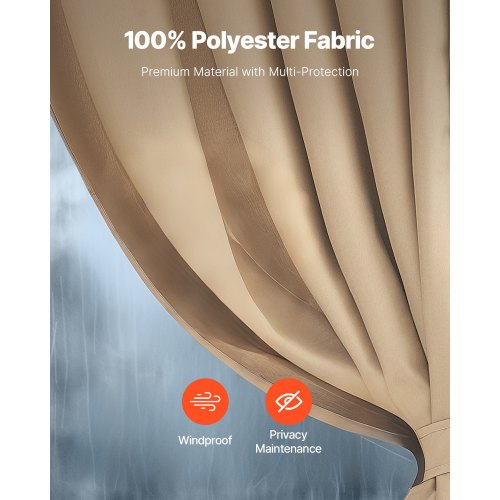 Gazebo Privacy Gardin 10' x 10' x 6,7' Vattentät Gazebo Gardiner Khaki |  EU