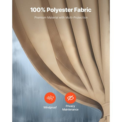 Gazebo Privacy Gardin 10' x 10' x 6,7' Vattentät Gazebo Gardiner Khaki |  EU