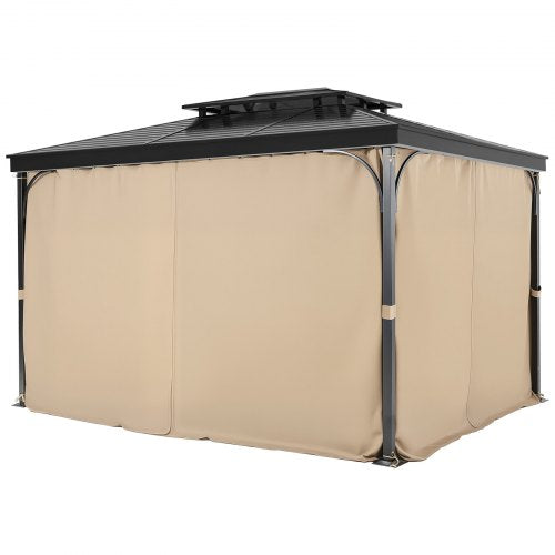 Gazebo Privacy Gardin 10' x 10' x 6,7' Vattentät Gazebo Gardiner Khaki |  EU