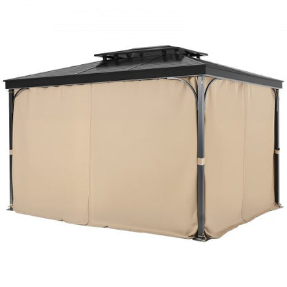 Gazebo Privacy Gardin 10' x 10' x 6,7' Vattentät Gazebo Gardiner Khaki |  EU
