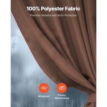 Sichtschutzvorhang für Pavillon, 3,0 x 3,0 x 2,0 m, wasserdicht, Kaffeebraun | EU