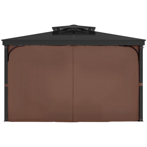 Sichtschutzvorhang für Pavillon, 3,0 x 3,0 x 2,0 m, wasserdicht, Kaffeebraun | EU