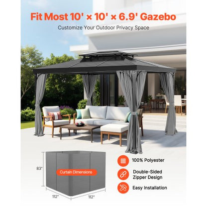 Gazebo Privacy Gardin 10' x 10' x 6,9' Vattentät Gazebo Gardiner Grå |  EU