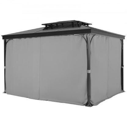 Gazebo Privacy Curtain 12' x 10' x 6.7' Waterproof Gazebo Curtains Gray | EU