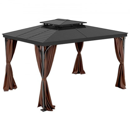 Gazebo Privacy Gardin 12' x 12' x 6,9' Vattentät Gazebo Gardiner Kaffe |  EU