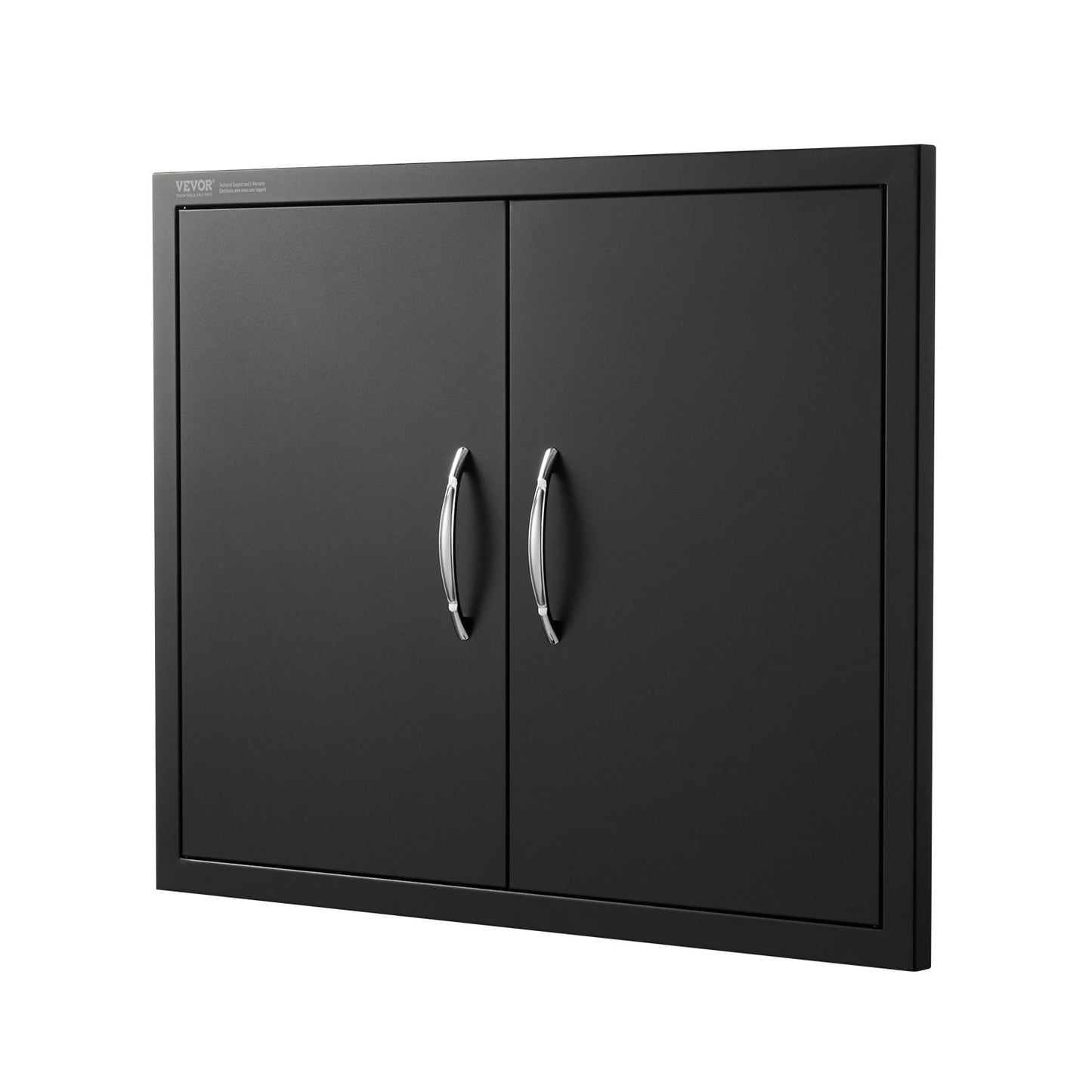 BBQ-Zugangstür, 788 x 610 mm doppelte Außenküchentür, Kaltplatten-Einbautür, vertikale Wandtür mit Griff, für BBQ-Insel, Grillstation, Außenschrank