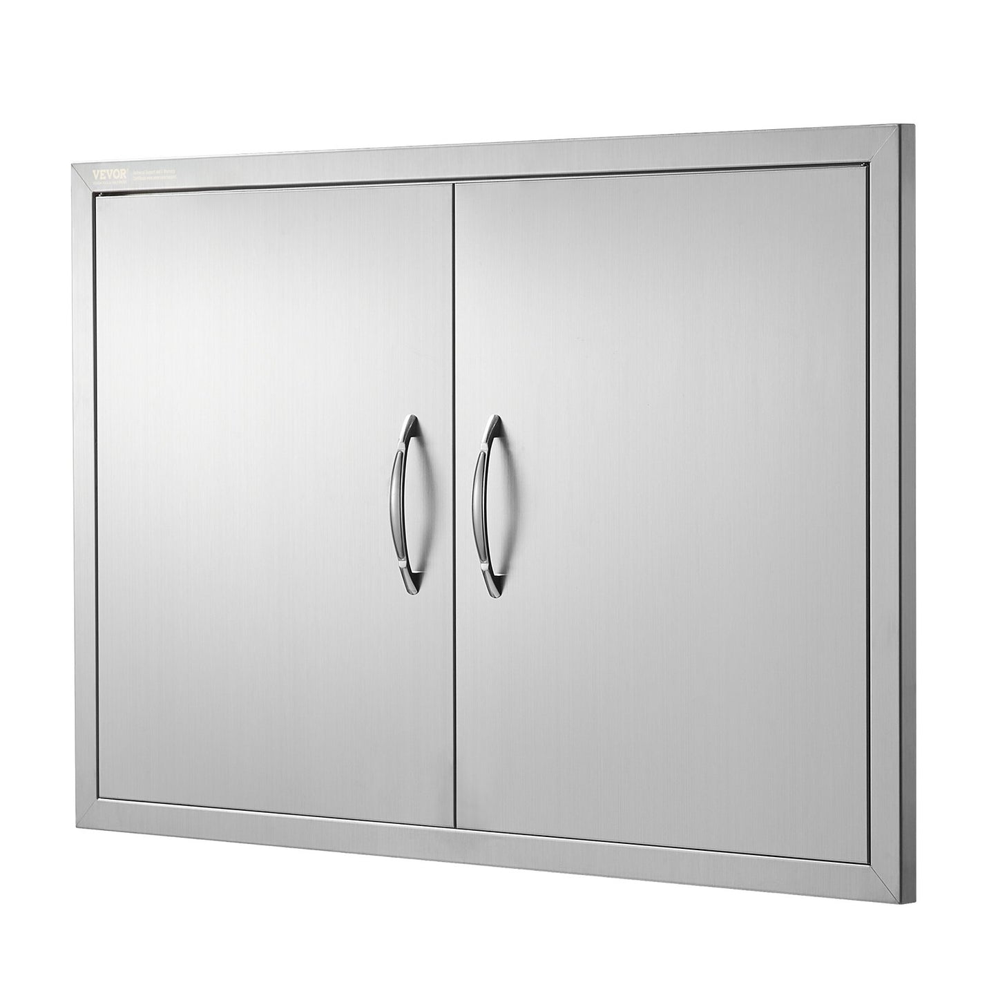 BBQ access door, 915x610 mm double outdoor kitchen door, stainless steel recessed door, vertical wall door with handle, for BBQ Island, grill station, outdoor cabinet