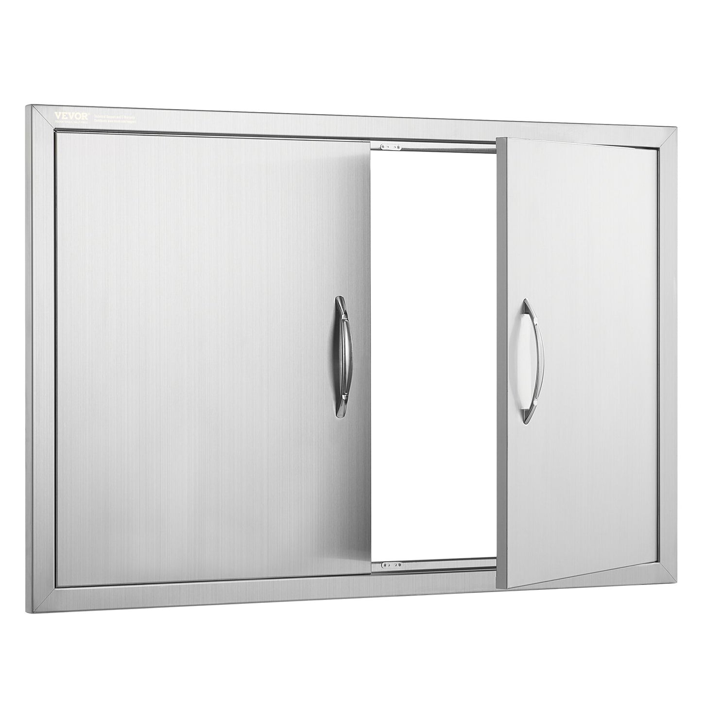 BBQ access door, 915x610 mm double outdoor kitchen door, stainless steel recessed door, vertical wall door with handle, for BBQ Island, grill station, outdoor cabinet