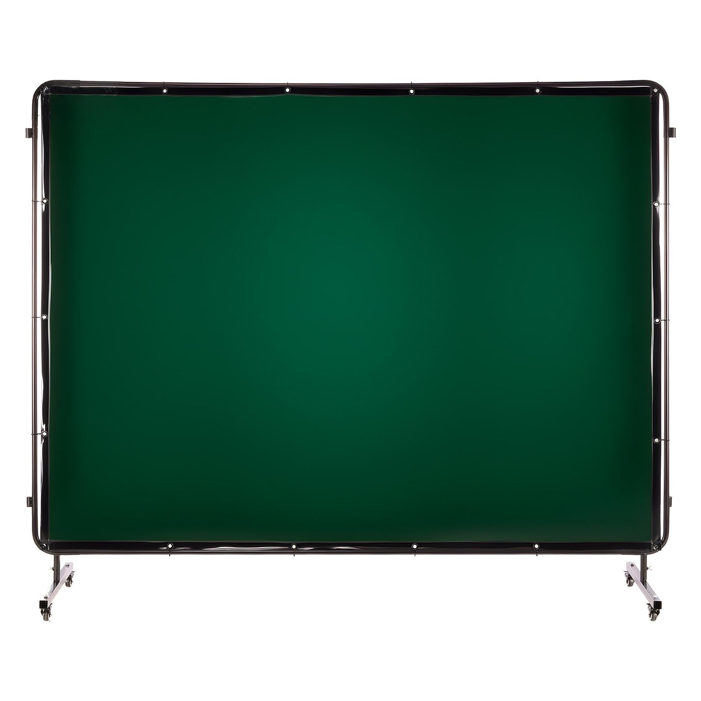 Welding Screen with Frame, 3-Panel 6 x 8 FT Welding Curtain Screen, Flame-Resistant Vinyl Safety Protection Screens with 12 Wheels & 6-Level UV Protection for Workshop/Industrial Use, Dark Green