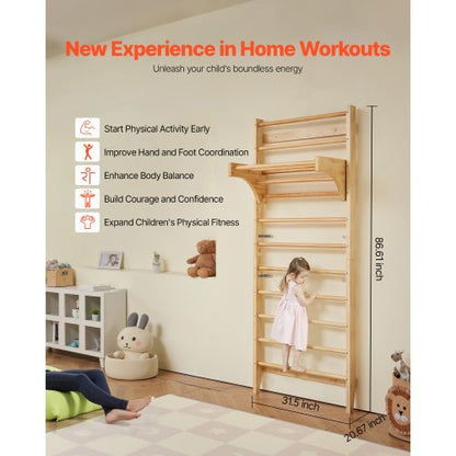 Svensk Stege Vägggym 10-nivåer Trälekplats Inomhus Klätterstege |  EU