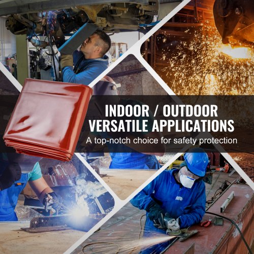 svetsskärm med ram, 6' x 6' 3 panelsvetsgardinskärmar, flamsäker vinylsvetsskyddsskärm på 12 svängbara hjul (6 låsbara), rörlig & professionell för verkstad, röd |  EU