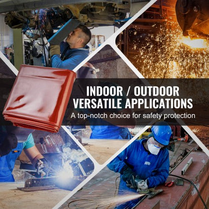 svetsskärm med ram, 6' x 6' 3 panelsvetsgardinskärmar, flamsäker vinylsvetsskyddsskärm på 12 svängbara hjul (6 låsbara), rörlig & professionell för verkstad, röd |  EU
