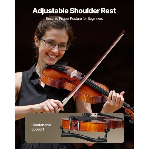 Fiolset i massivt trä för nybörjare, 355 mm, glansigt brunt mönstrat