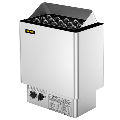 9KW Sauna Heater Stove 380V-415V Wet&amp;Dry Electric Sauna Heater with Built-in Control Unit Stainless Steel Sauna Heater