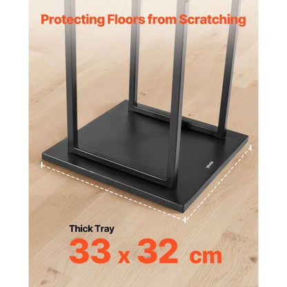 vedställ för inomhusbruk, 33 × 32 × 112 cm vedhållare, rymmer upp till 45 kg, högt vedställ, vedhållare i pulverlackerat stål, kraftig vedhög för eldstad |  EU