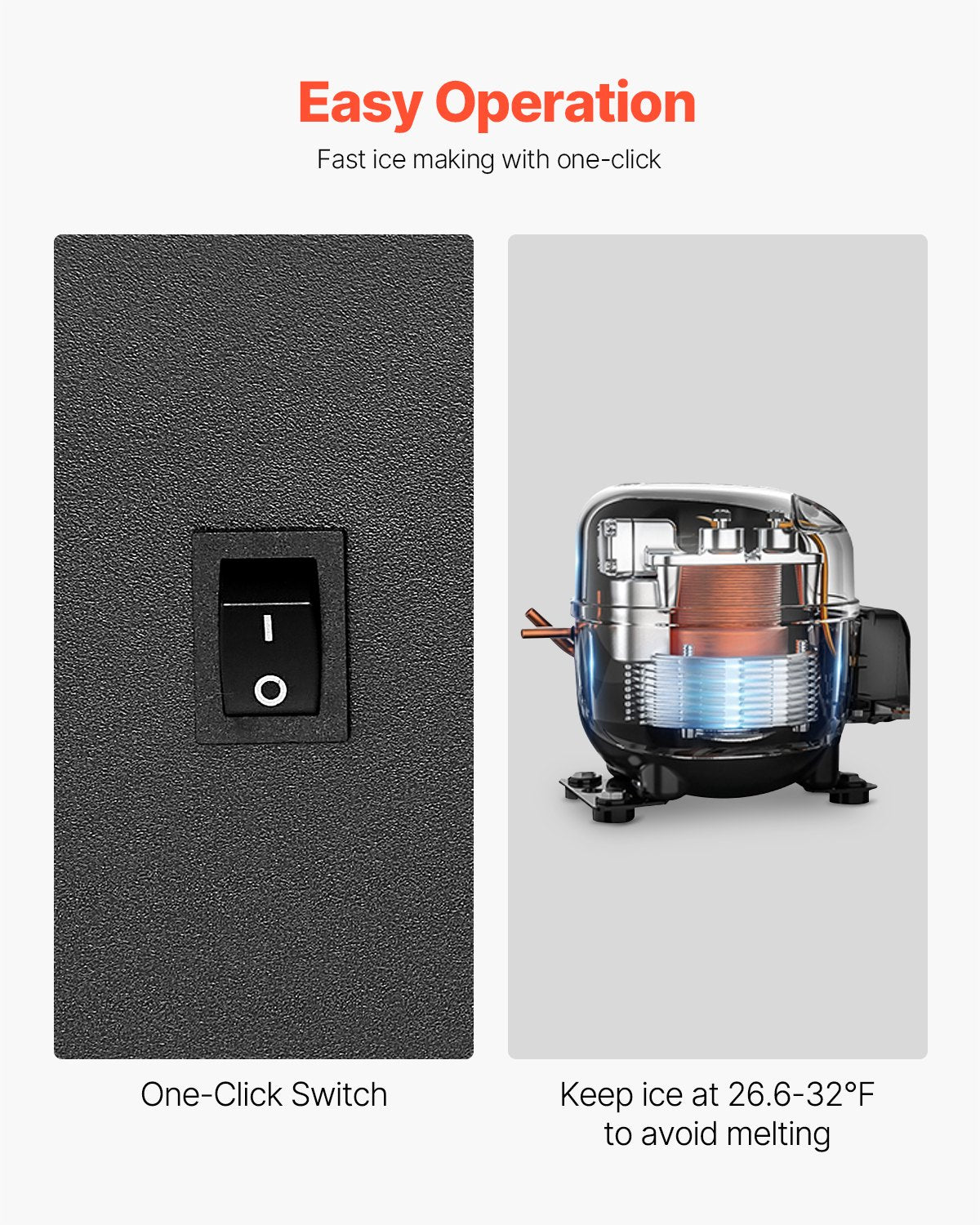 Undercounter Built-in Ice Maker, 25 Lbs/Day Under Counter Ice Maker Machine with Reversible Door Stainless Steel, Freestanding Ice Maker for Commercial Home Kitchen, No Drain Required