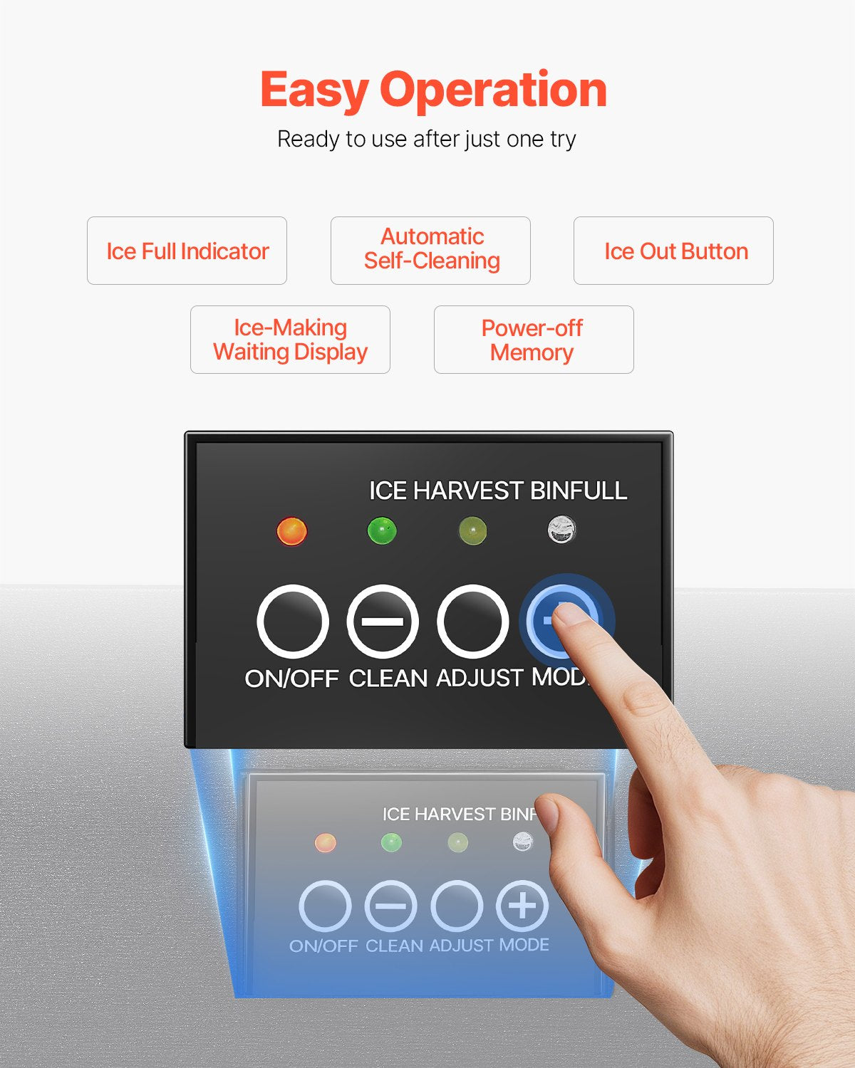 Undercounter Built-in Ice Maker, 50 Lbs/Day Under Counter Ice Maker Machine with Drain Pump Reversible Door Stainless Steel, Freestanding Ice Maker for Commercial Home Kitchen