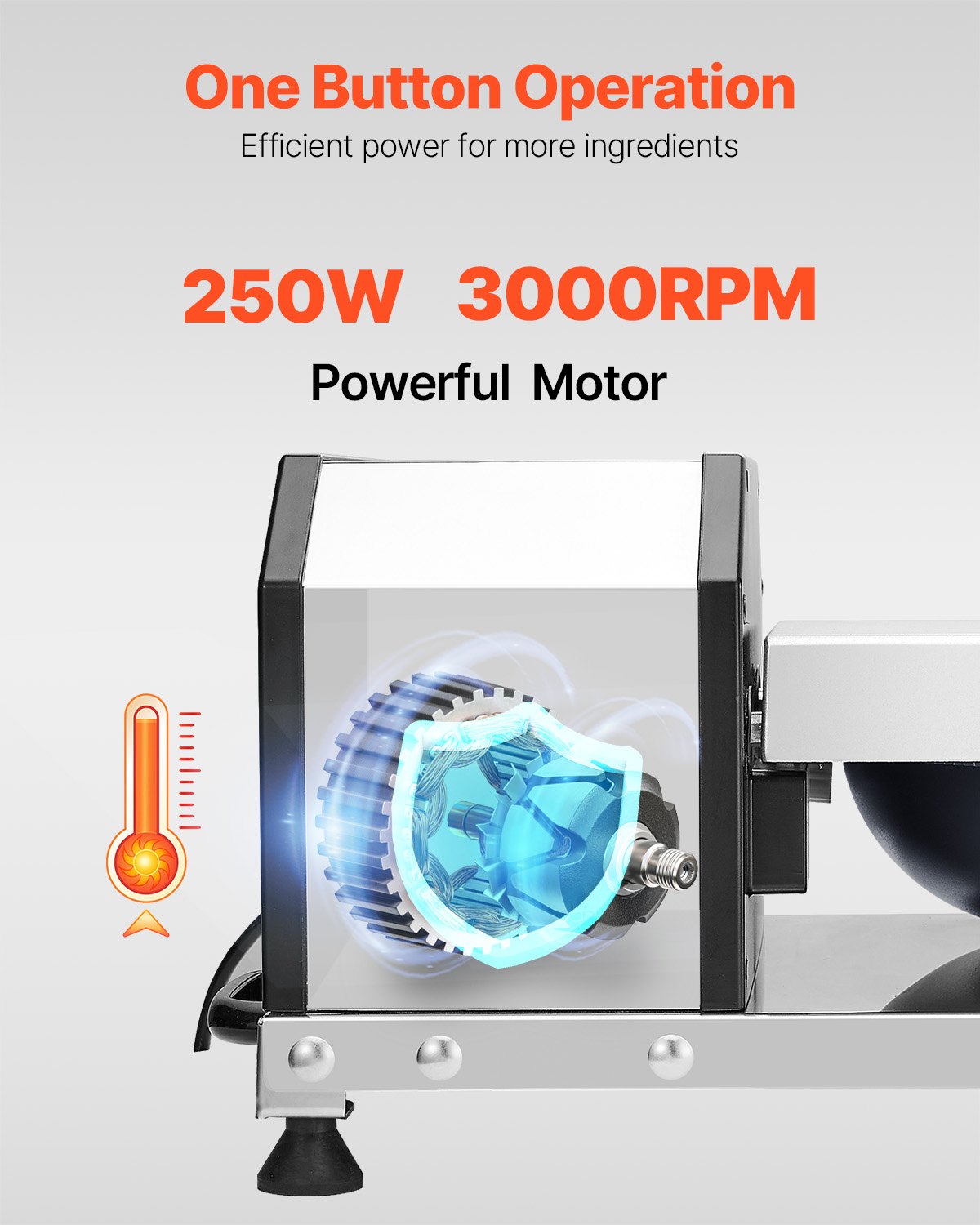 Food Processor Vegetable Chopper 3000 RPM Food Grade Stainless Steel