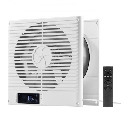 7.5-Inch Room to Room Fan, 2-in-1 305 CFM Through Wall Fan with Remote Control & Two-Way Airflow, 10-Speed Ventilation Quiet Vent for Kitchen, Living & Laundry Room Workshop