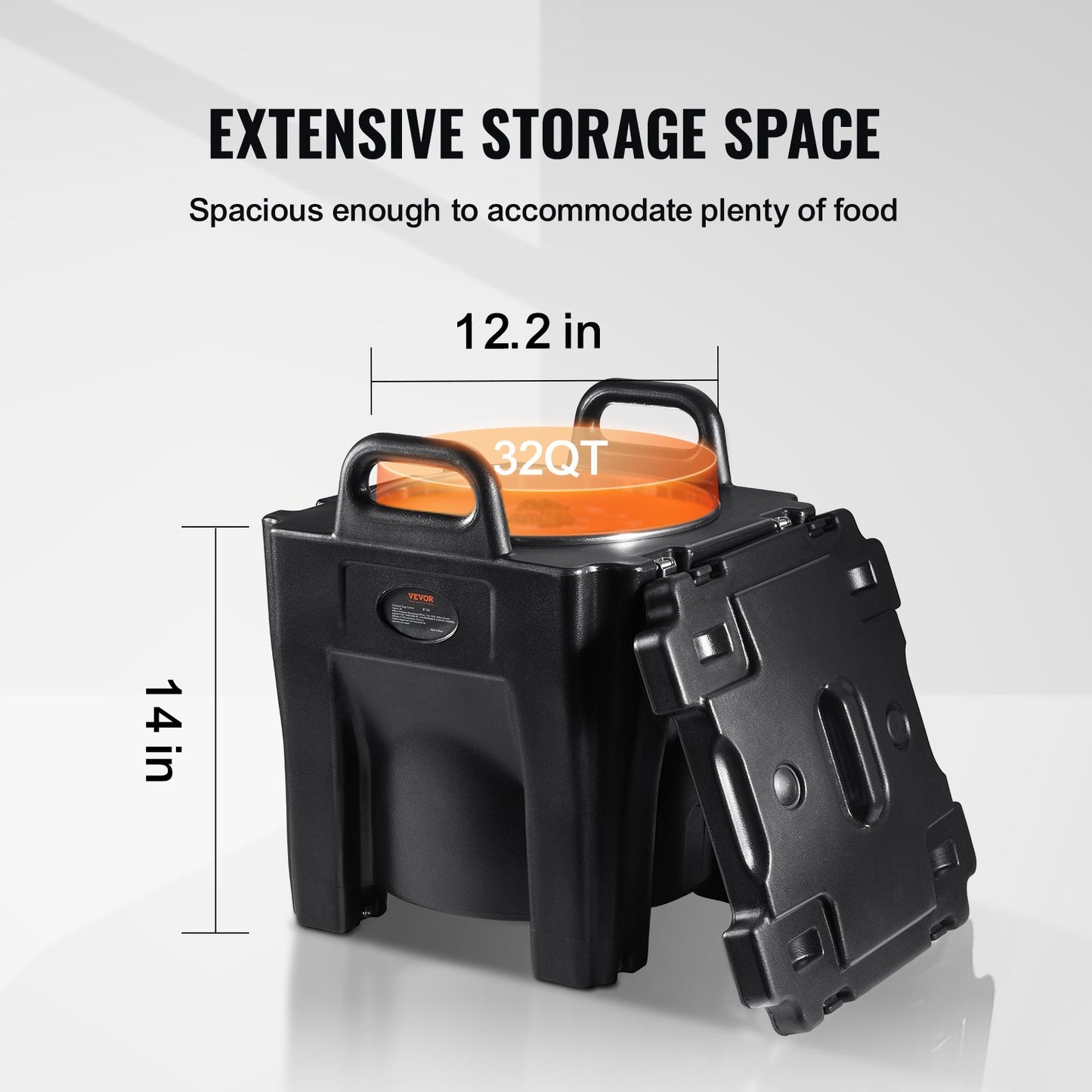 Isolierter Speisenhalter, 32 Qt Fassungsvermögen, stapelbare Catering-Warmhaltebox mit Edelstahlfass, Toplader-LLDPE-Speisenwärmer mit integrierten Griffen und Schnallen, stationäre Basis, für den Speisesaal im Restaurant, B
