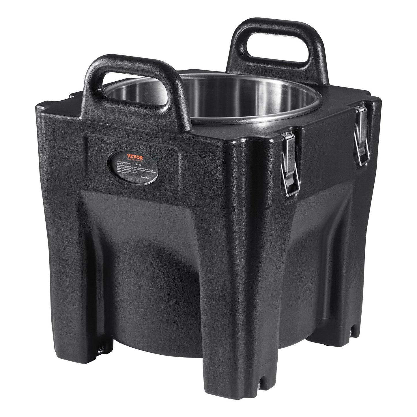 Isolierter Speisenhalter, 32 Qt Fassungsvermögen, stapelbare Catering-Warmhaltebox mit Edelstahlfass, Toplader-LLDPE-Speisenwärmer mit integrierten Griffen und Schnallen, stationäre Basis, für den Speisesaal im Restaurant, B