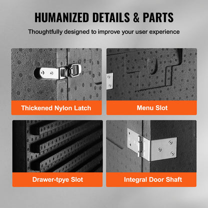 Isolerad matpannabärare, 82 Qt Hot Box för catering, LLDPE Food Box Carrier med dubbla spännen, frontmatad matvärmare för restaurang, matsal, etc.