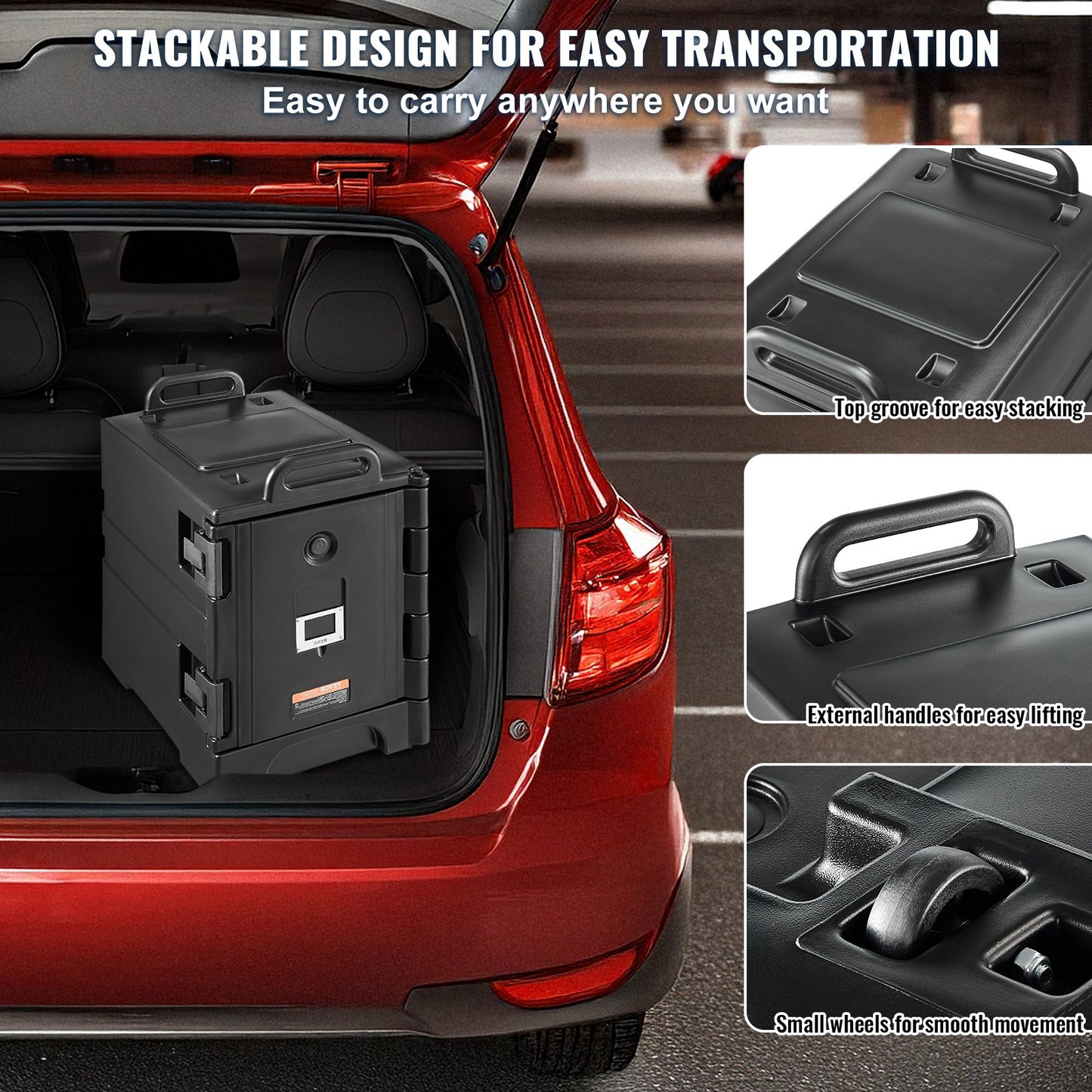Insulated Food Pan Carrier Stapelbar Catering Dishbox 81QT Skavfat