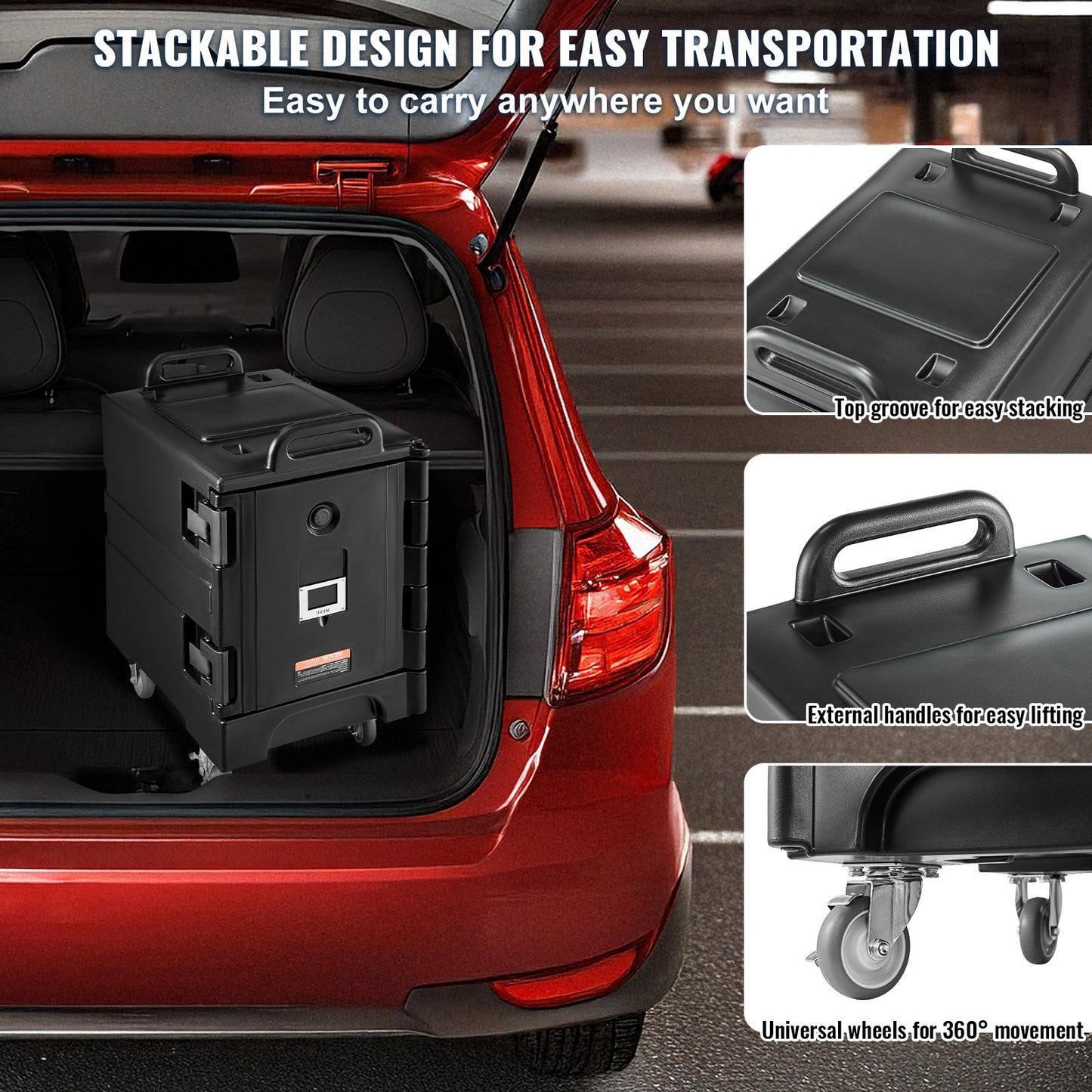 Insulated Food Pan Carrier Stapelbar Catering Dishbox 81QT Skavfat